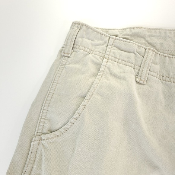 Levis Cargo Shorts Mens 38‎ x 11 Cream White Canvas Work Hiking Camping - Picture 4 of 13